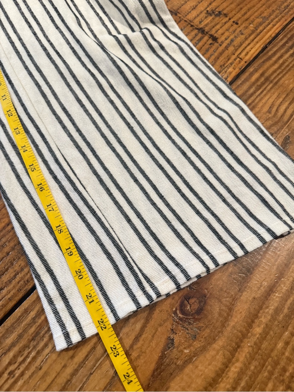 Caution to the Wind Striped Wide Leg Cotton Jumpsuit Tie Back Button Front Large - Picture 9 of 10